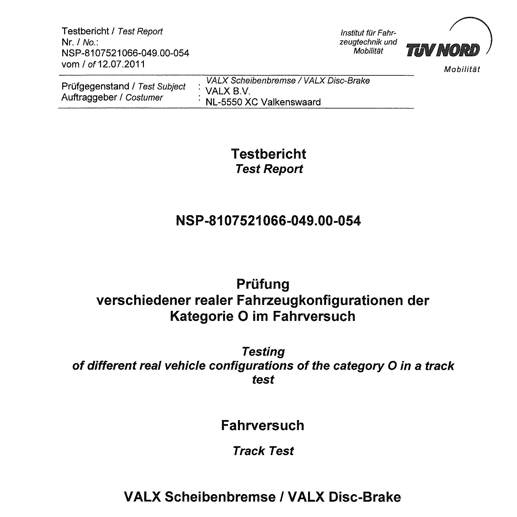 Valx Tuev Nord Type0 Nsp 8107521066 049.00 054 Pan22.1 1